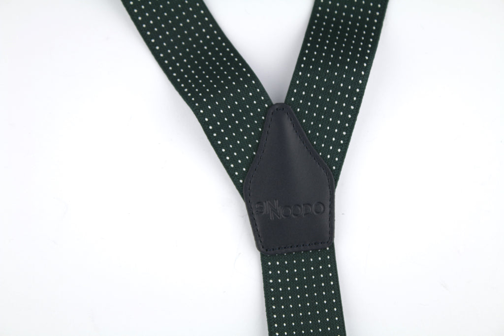 Tirante de Cuero Azul Sinnoodo Verde con Topos