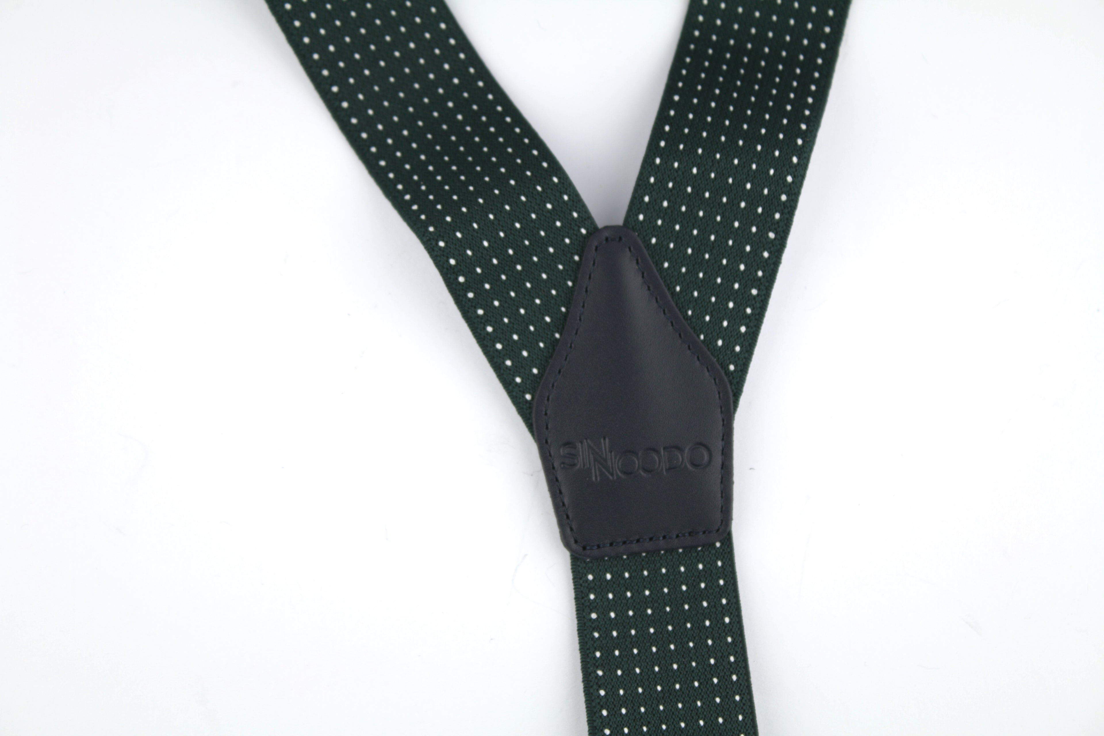 Tirante de Cuero Azul Sinnoodo Verde con Topos