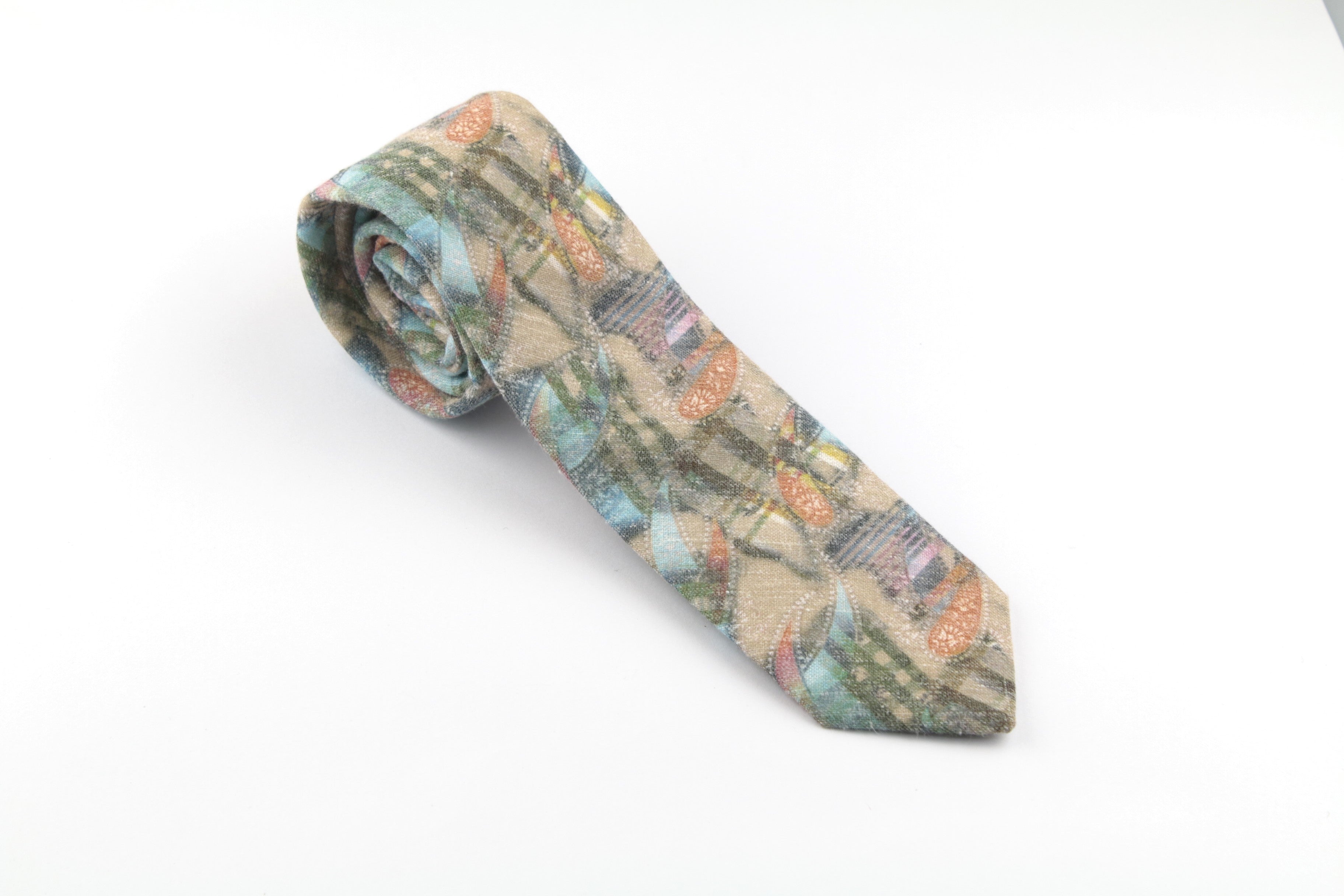 Corbata Sinnoodo 100% Lino Vintage Art