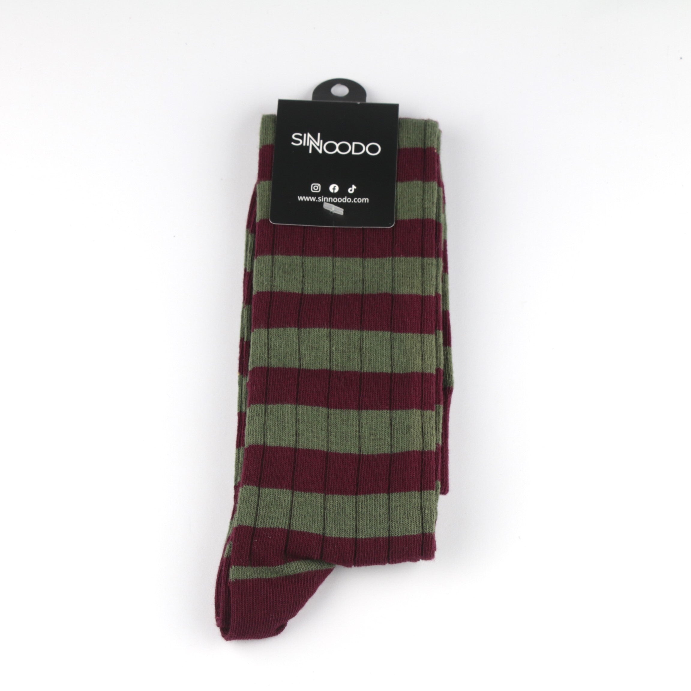 Calcetines caña alta algodón rayas bicolor