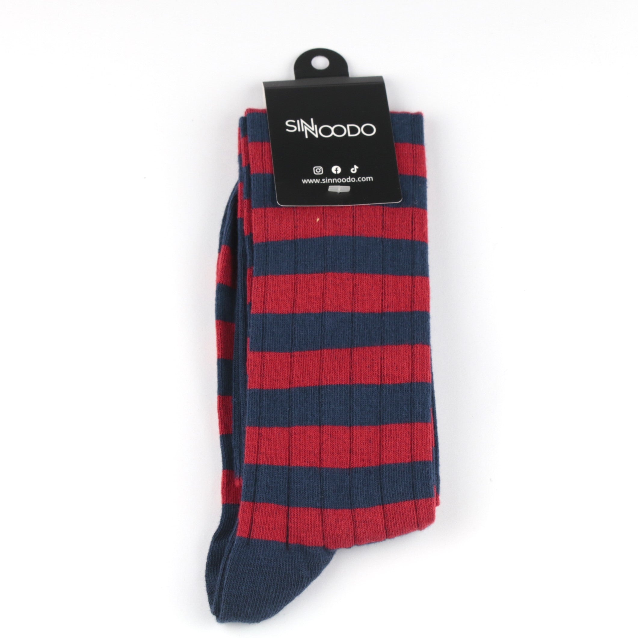 Calcetines caña alta algodón rayas bicolor