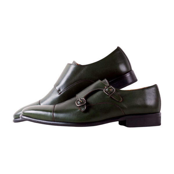 Zapatos de piel oxford verdes con cierre de hebilla
